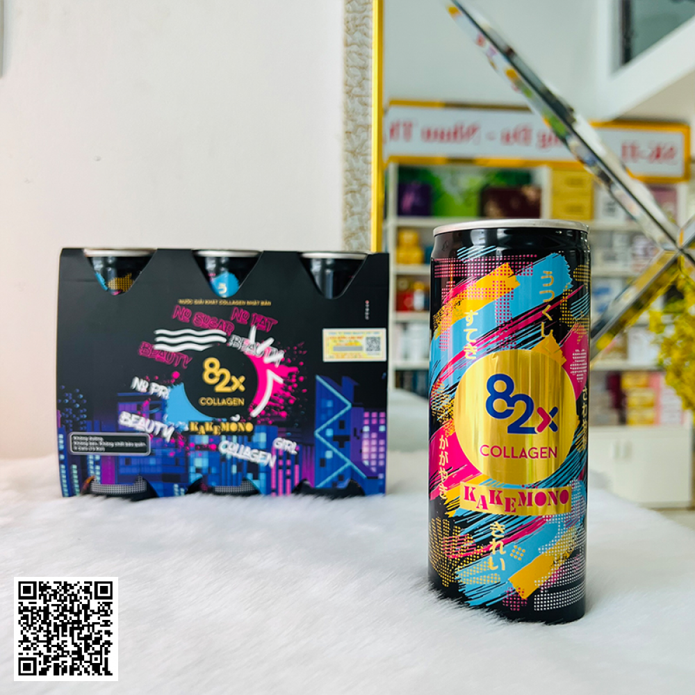 Nước Uống Bổ Sung Collagen Vị Vải 82X Collagen Kakemono Của Nhật Bản 245ml