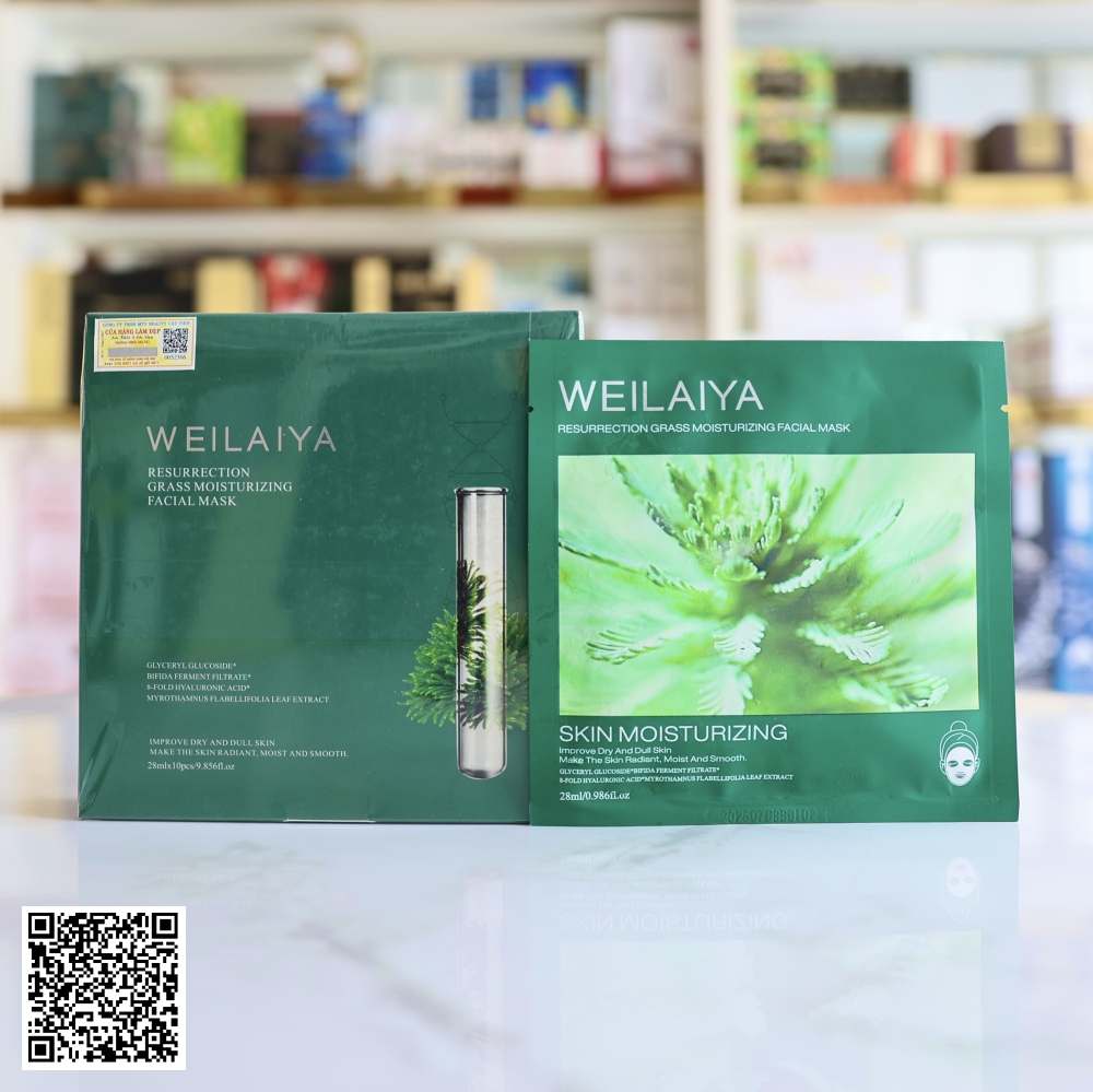 Mặt Nạ Tái Sinh Cỏ vạn Năm Weilaiya Resurrection Grass Moisturizing Facial Mask 10 Miếng/Hộp