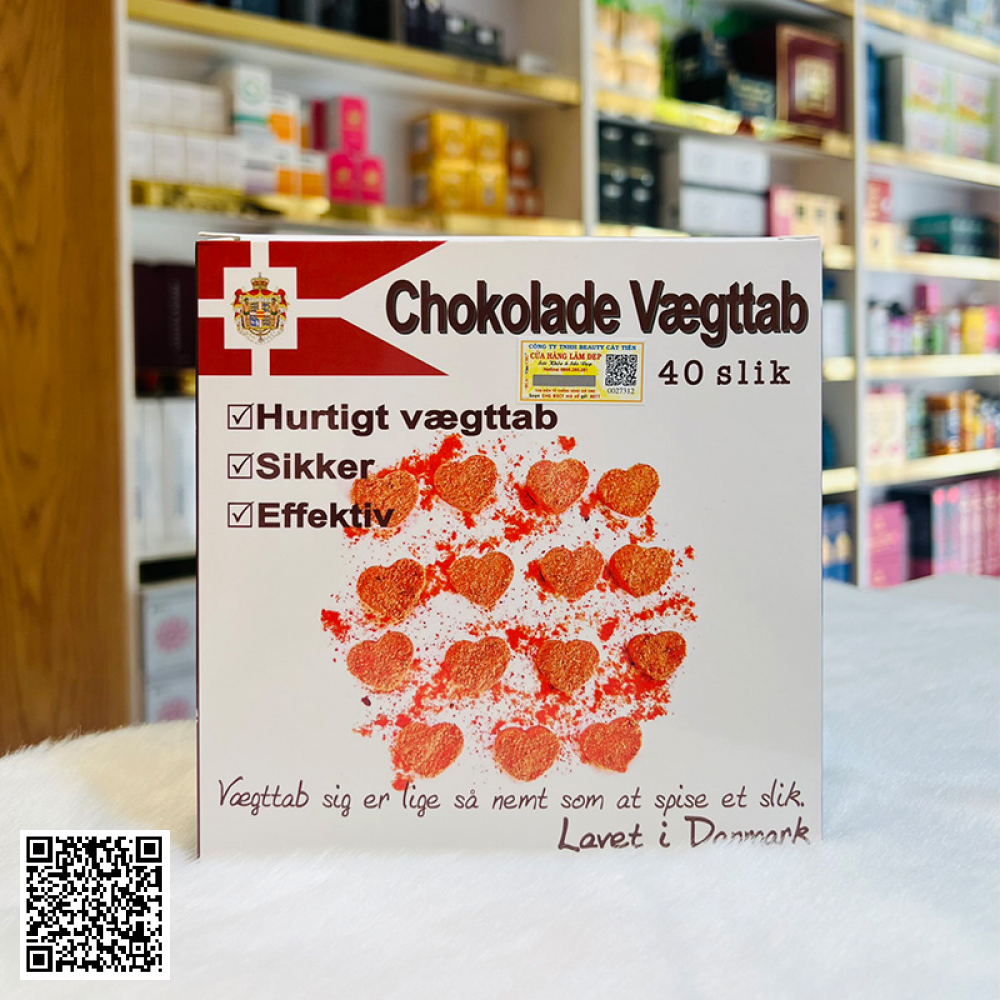 Kẹo Socola Giảm Cân Chokolade Vaegttab Trắng Của Đan Mạch 40 Viên