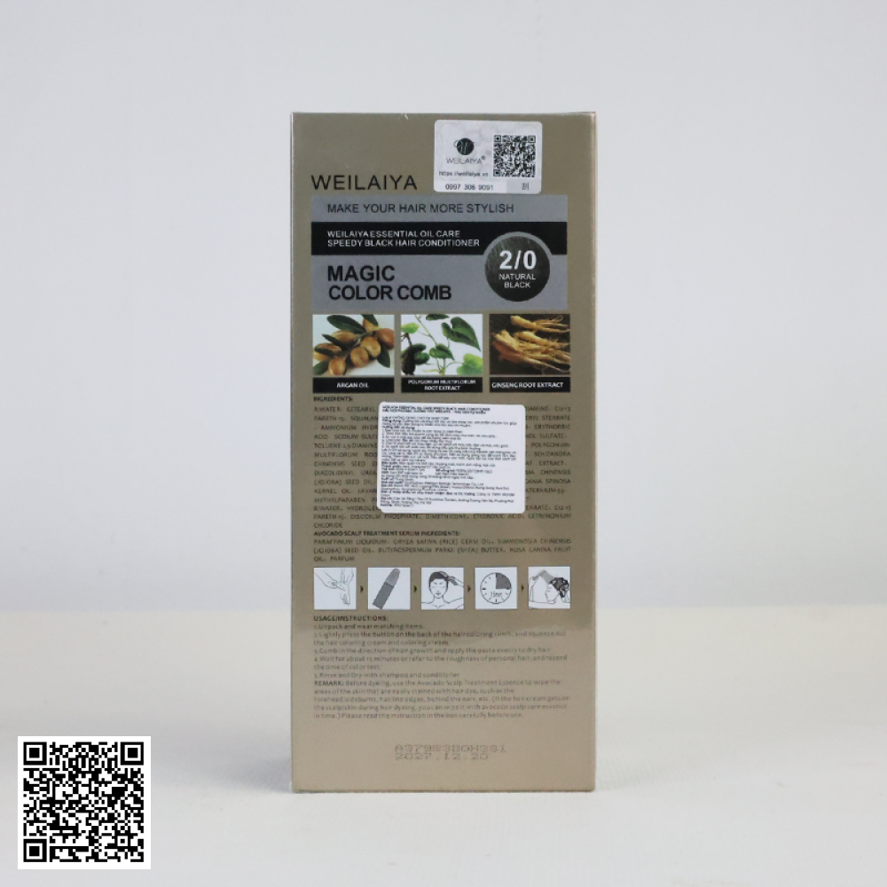 Dầu Gội Phủ Bạc Weilaiya Dưỡng Đen Tóc Tự Nhiên Từ Trung Quốc 50ml