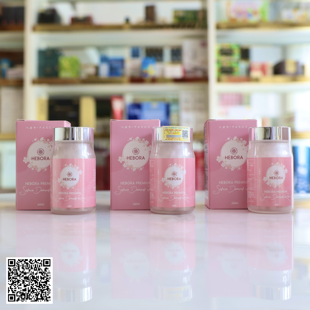 Liệu Trình Viên Uống Thơm Cơ Thể Hebora Premium Sakura Damask Rose Từ Nhật Bản 60 Viên x 3 Hộp 