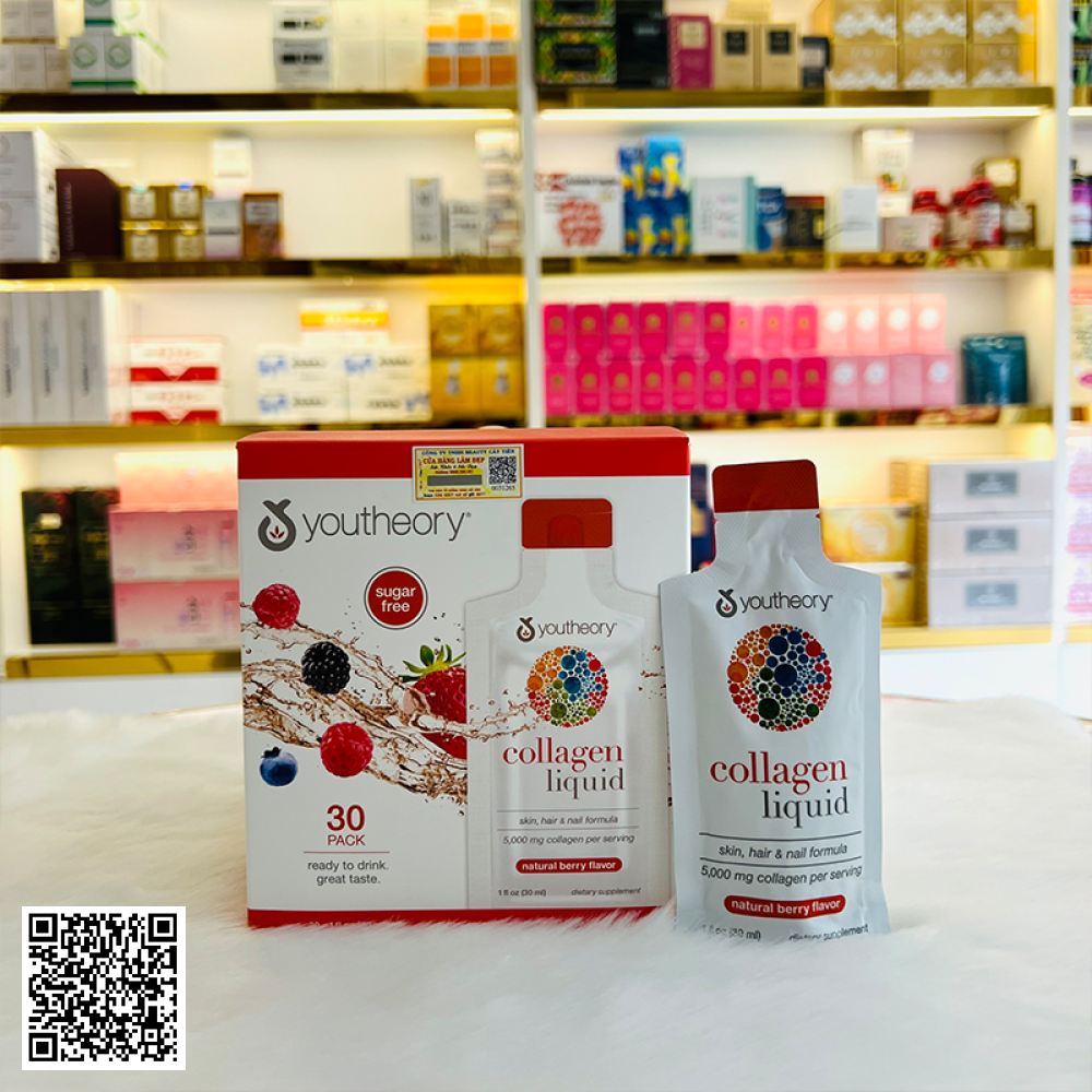 Nước Uống Youtheory Collagen Liquid Của Mỹ 30 Gói/Hộp