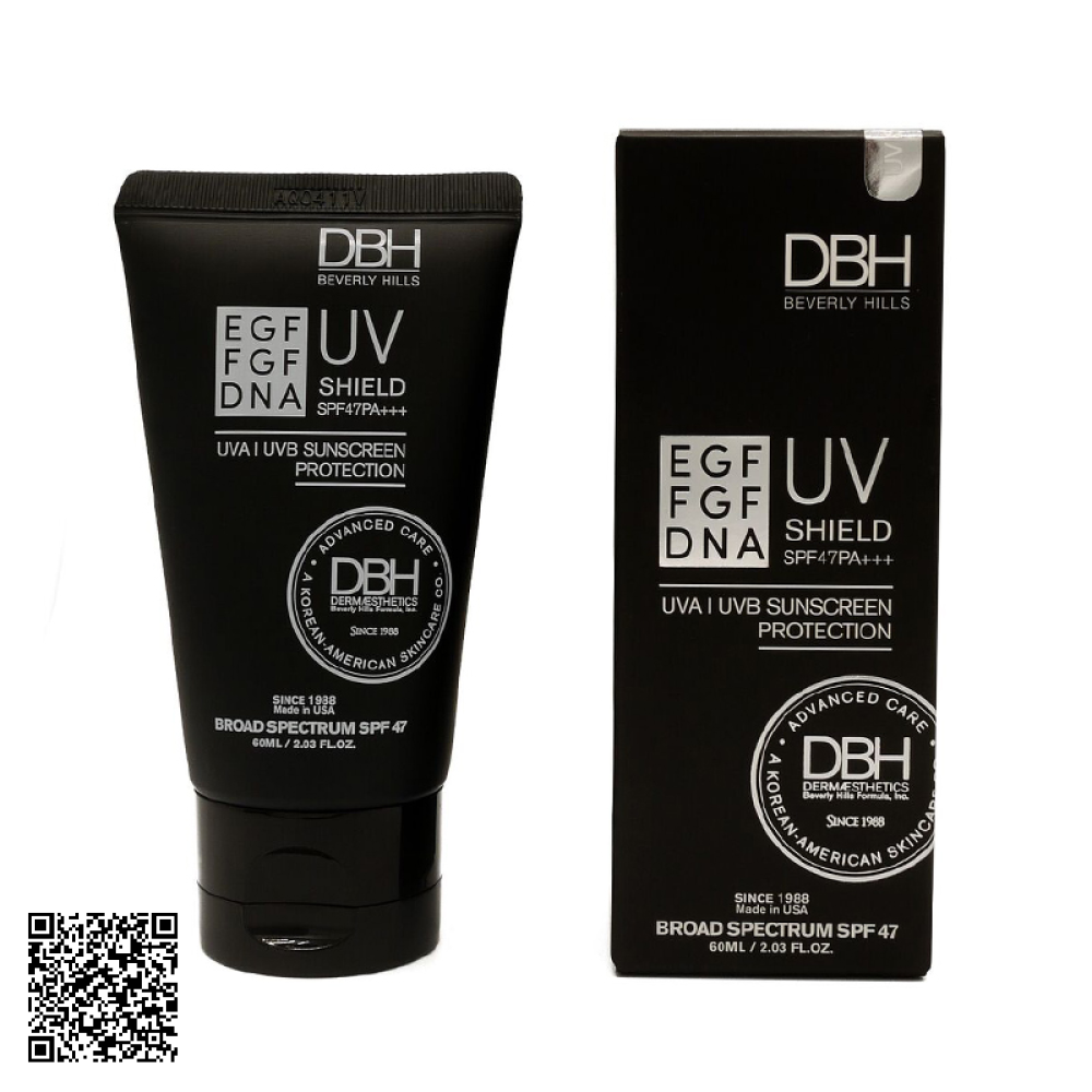 Kem Chống Nắng Hỗ Trợ Ngừa Lão Hóa DBH UV Shield EGF FGF DNA SPF47 Của Mỹ 60ml