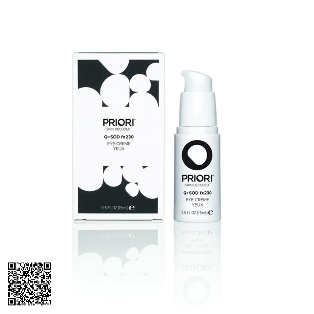 Kem Dưỡng Cải Thiện Sắc Tố Bọng Mắt Priori Q + SOD Fx230 EYE CREME YEUX Của Mỹ 15ml