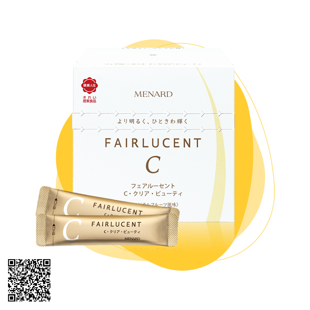 Vitamin C Menard Fairlucent C Hỗ Trợ Dưỡng Trắng Da Mờ Nám Hộp 60 Gói Nhật Bản 