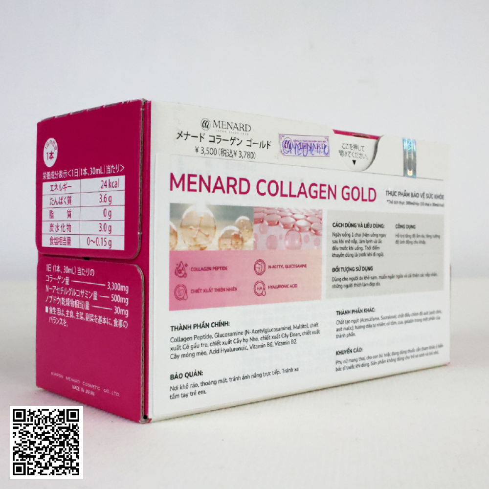 Nước Uống Menard Collagen Gold Hộp Từ Nhật Bản Hộp 10 Chai