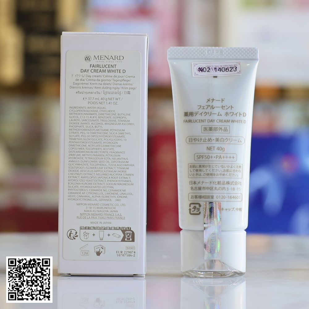 Kem Dưỡng Ban Ngày Menard Fairlucent Day Cream White SPF50+ PA++++ 40g