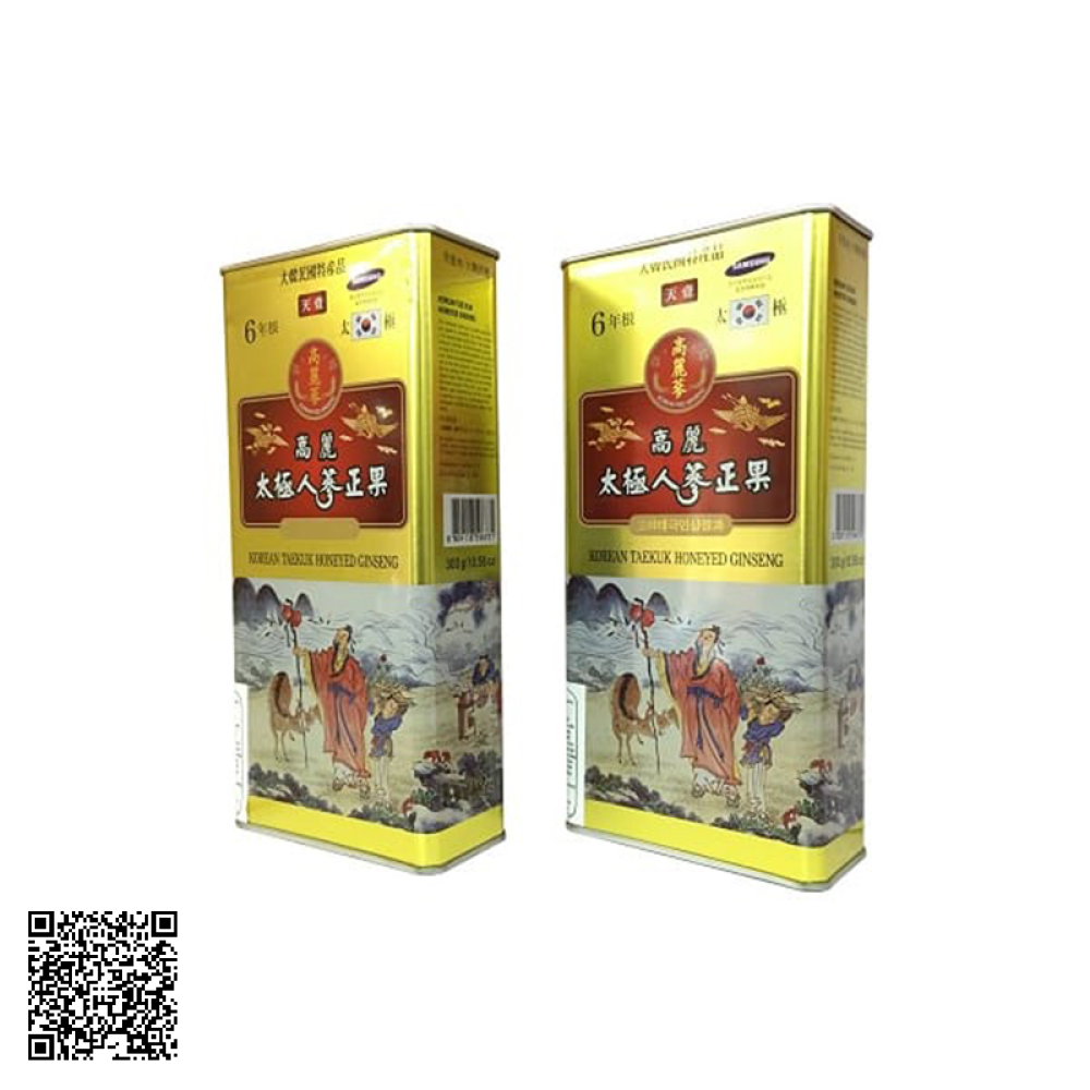 Hồng Sâm Thái Cực Tẩm Mật Ong Daedong Korean Taekuk Honeyed Ginseng Hộp Thiếc 600g