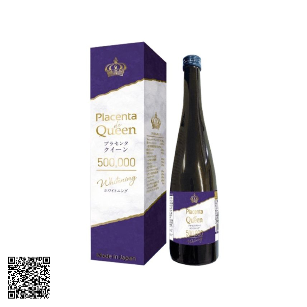 Nước Uống Trắng Da Hỗ Trợ Ngừa Lão Hóa Placenta De Queen 500,000 Whitening Của Nhật 480ml