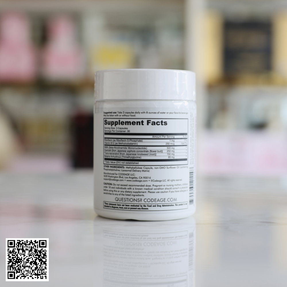 Viên Uống CodeAge Liposomal NMN Trẻ Hóa Da, Hỗ Trợ Ngừa Lão Hóa Mỹ 90 Viên