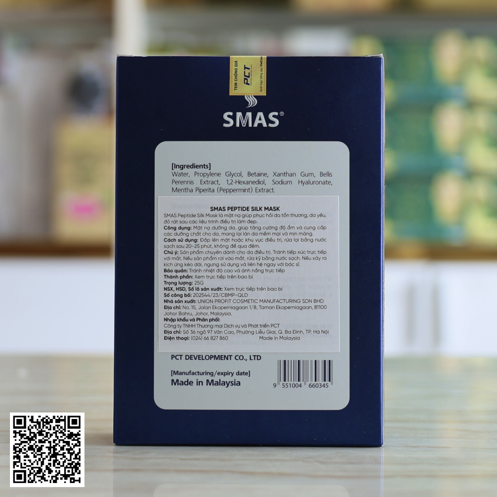 Mặt Nạ Smas Peptide Silk Mask 24H Hydration Boost Từ Nhật Bản Hộp 10 Miếng