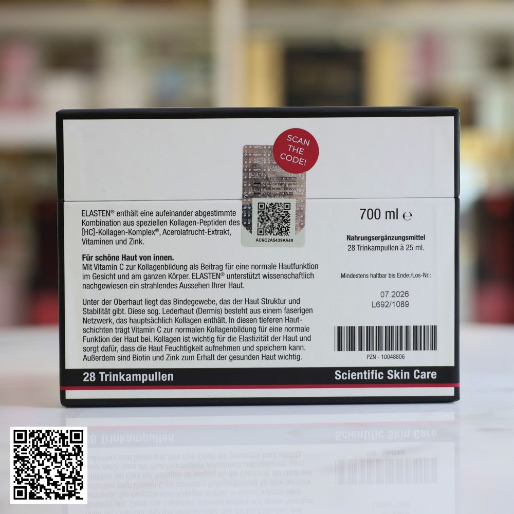 Nước Uống Collagen Elasten Scientific Skin Care Từ Đức Hộp 28 Ống