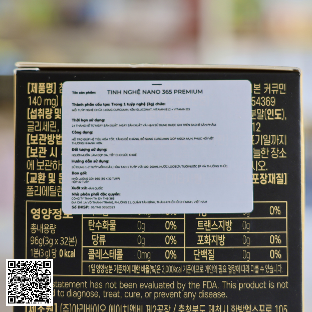 Tinh Nghệ Nano Curcumin 365 Premium Ji Chang Wook Version Từ Hàn Quốc 32 Tuýp