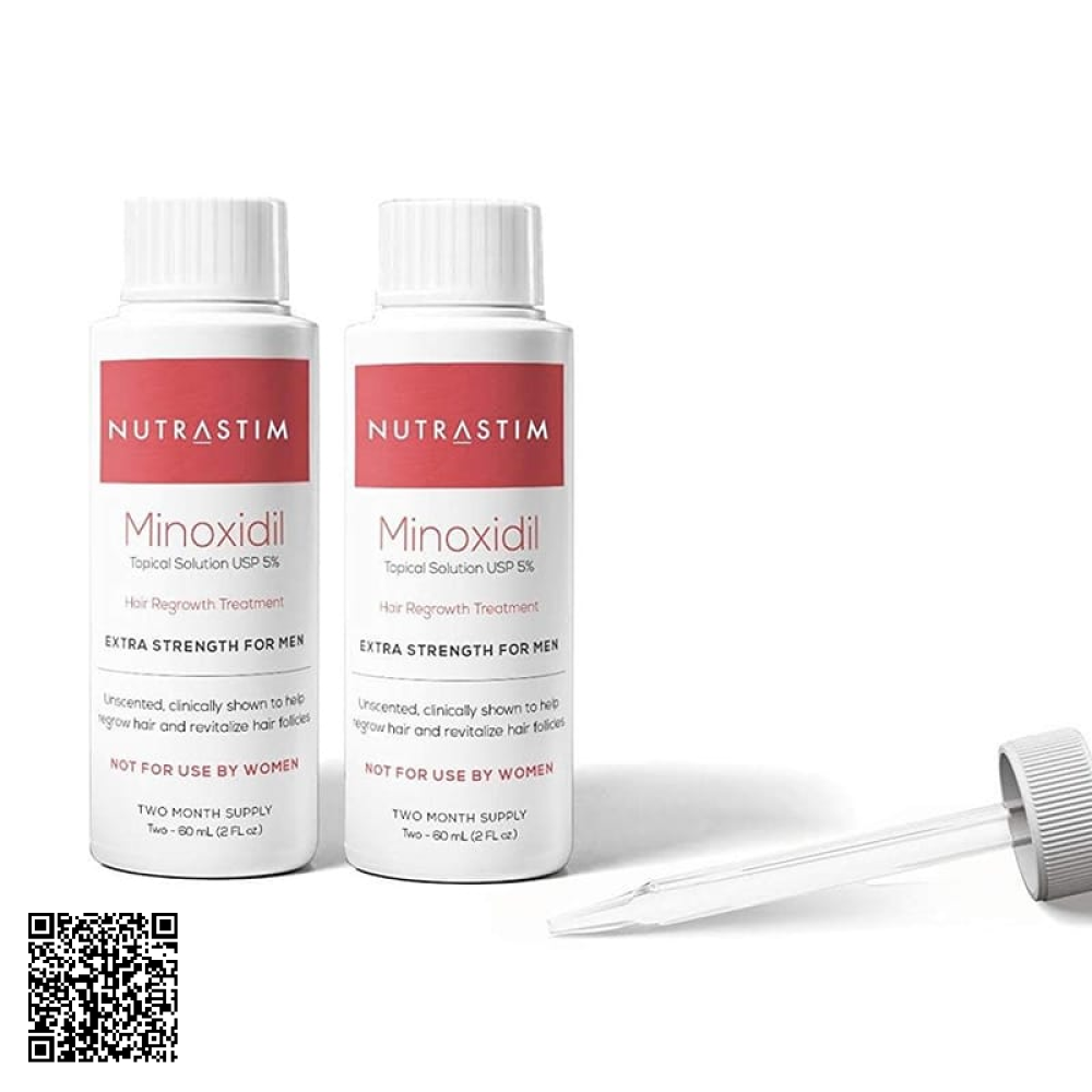 Viên Uống Mọc Tóc Cho Nam NutraluxeMD Nutrastim Minoxidil Hair Regrowth Treatment For Men 5% Từ Mỹ 60ml