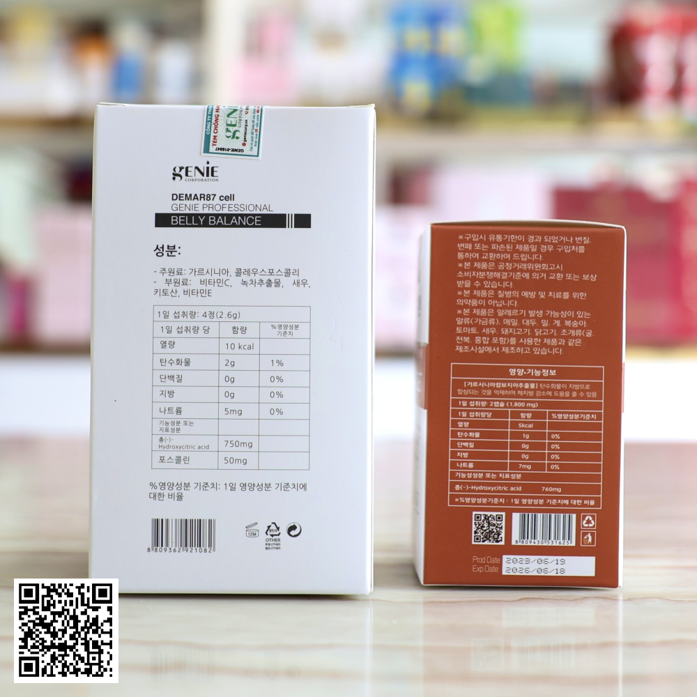 Combo Viên Uống Giảm Cân Genie Giảm Cân Tan Mỡ Bụng Detox Cơ Thể của Hàn Quốc