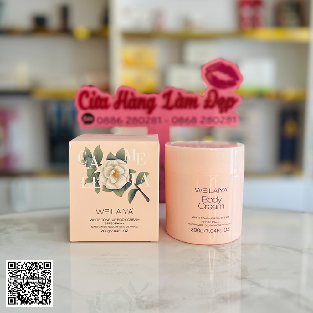 Kem Body Weilaiya Body Cream White Tone-Up SPF30 PA+++ Kích Trắng Nâng Tone 200g