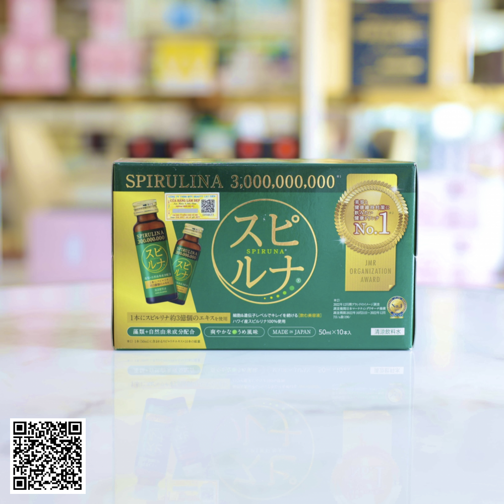 Nước Uống Siêu Vi Tảo Spirulina 300 Triệu Hayari  Từ Nhật Hộp 10 Chai