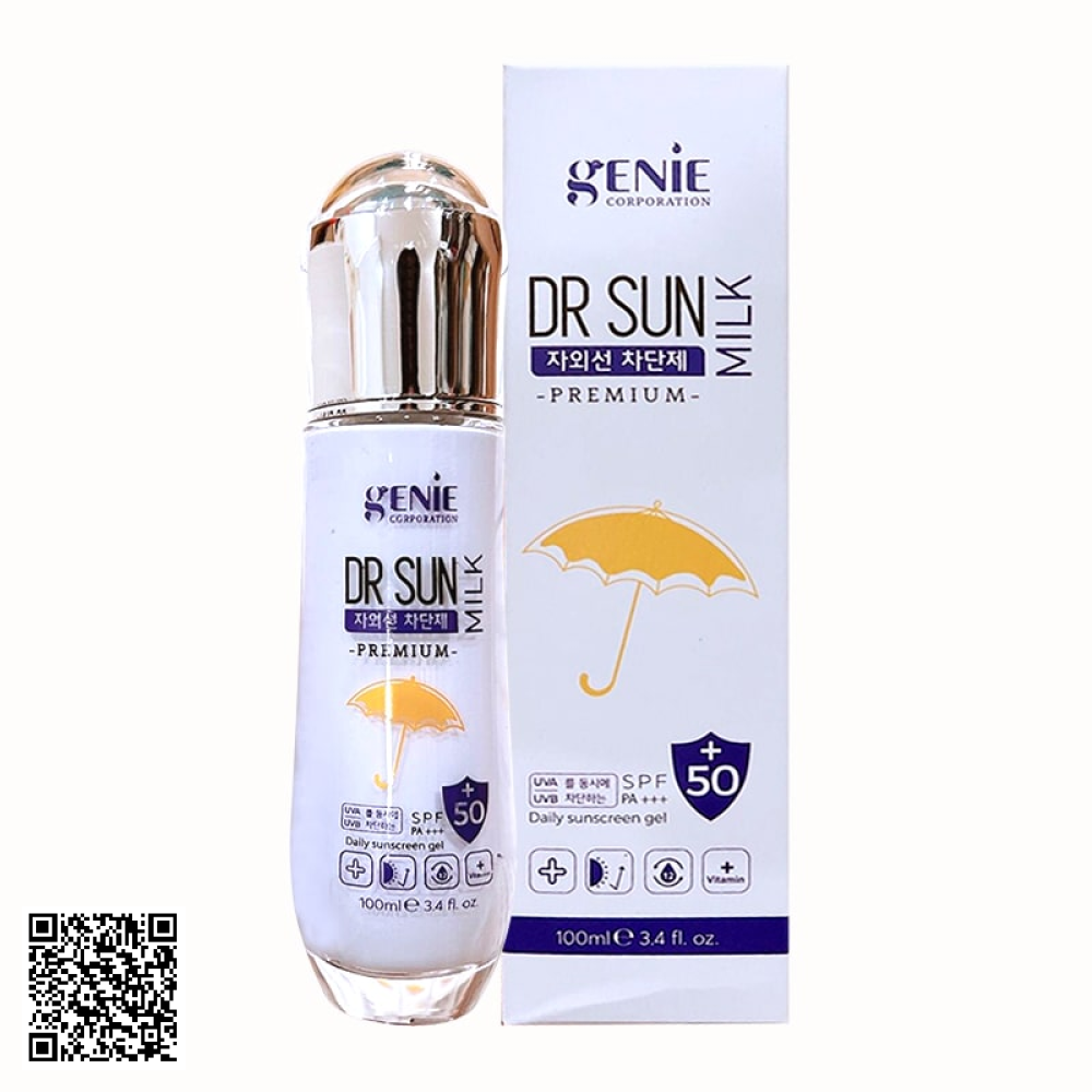 Kem Chống Nắng Vật Lý Genie Dr Sun Milk Premium SPF50 PA+++ Từ Hàn Quốc 100ml