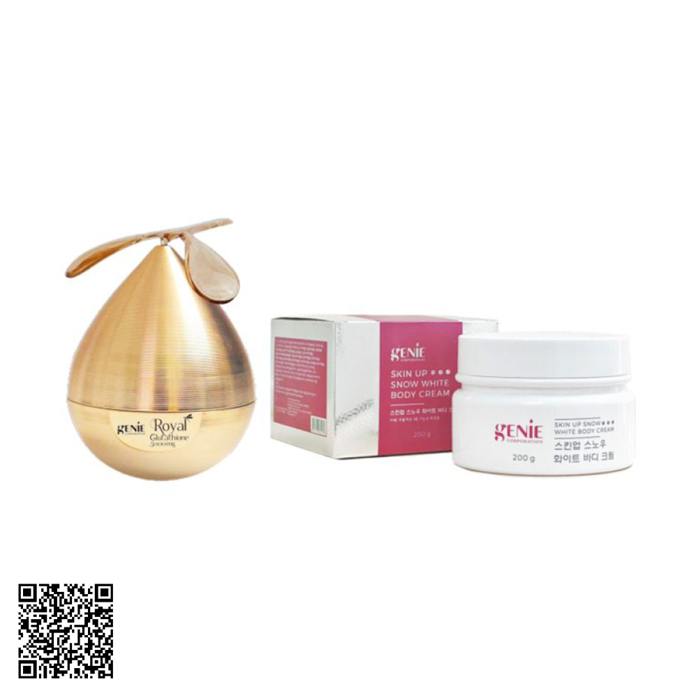 Combo Viên Uống Và Kem Body Trắng Da Genie Từ Hàn Quốc