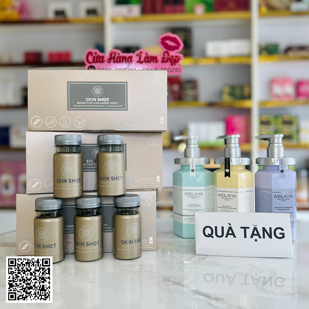 Mua Collagen Skin Shot Tặng Bộ Gội Xả Hấp Weilaiya