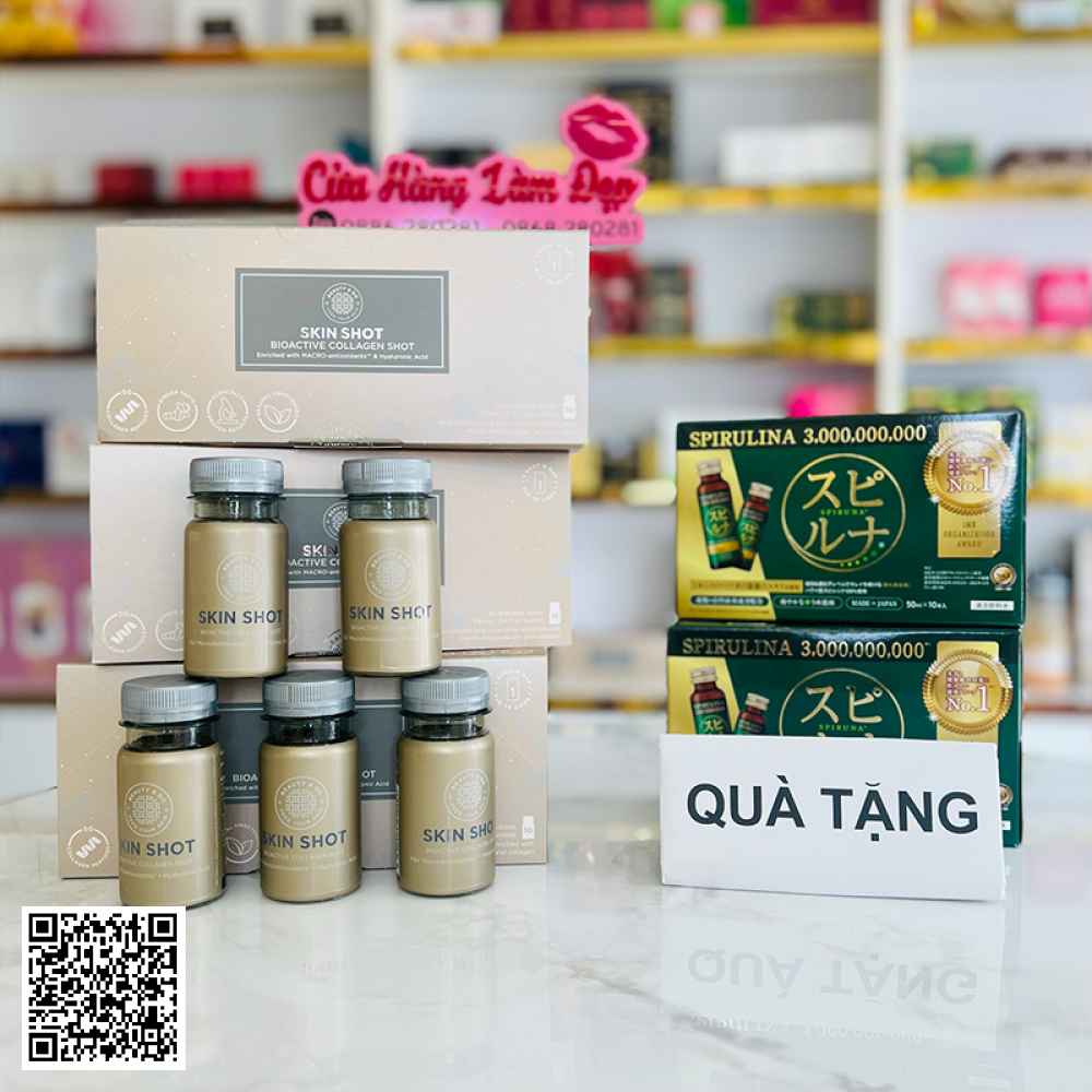 Mua Collagen Skin Shot Tặng Siêu Vi Tảo Hayari Spirulina 300 Triệu