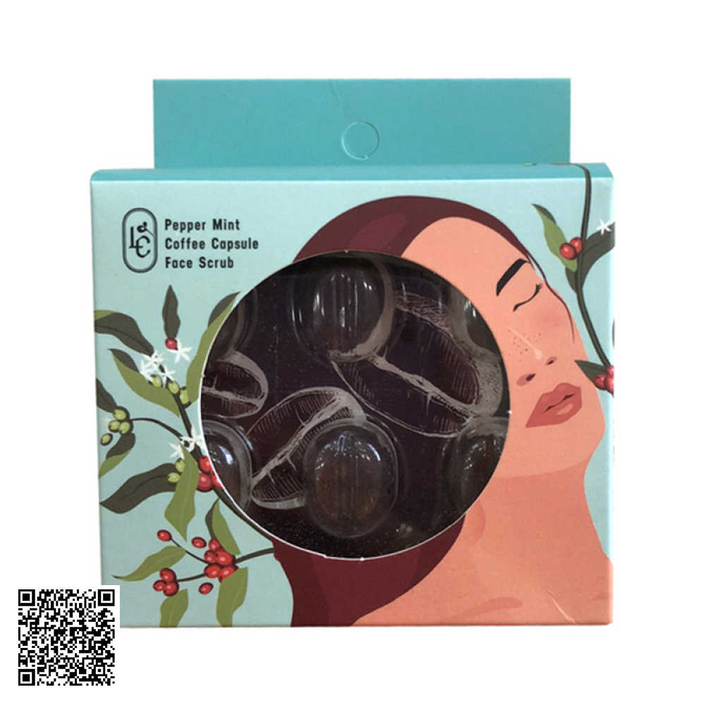 Tẩy Tế Bào Chết Hạt Cà Phê Lanci Pepper Mint Coffee Capsule Face Scrub Từ Hàn Quốc 18 Viên