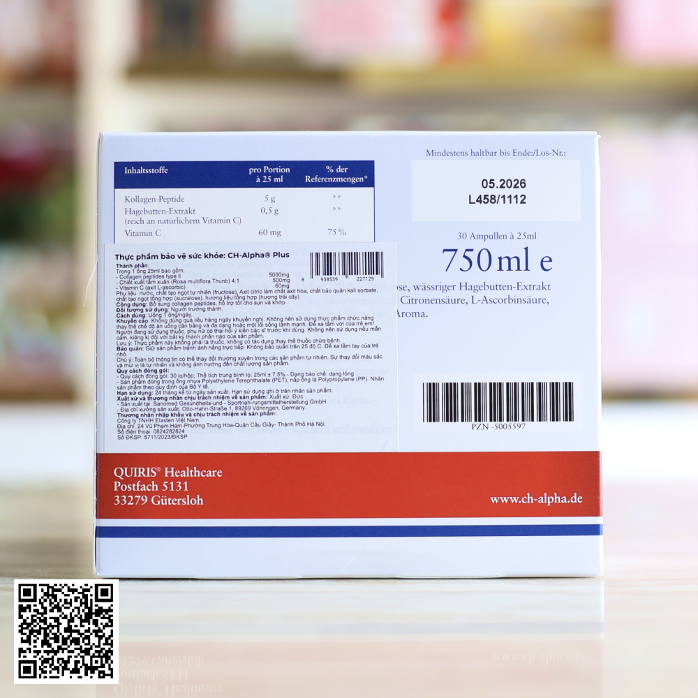 Nước Uống Collagen CH Alpha Plus Hỗ Trợ Xương Khớp Từ Đức 30 Ống