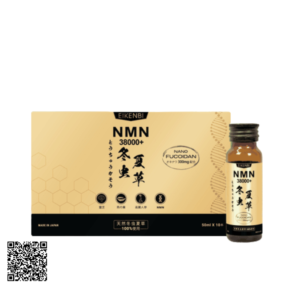 Nước Uống NMN 38000+  Đông Trùng Hạ Thảo Eikenbi Từ Nhật Bản Hộp 10 Chai x 50ml