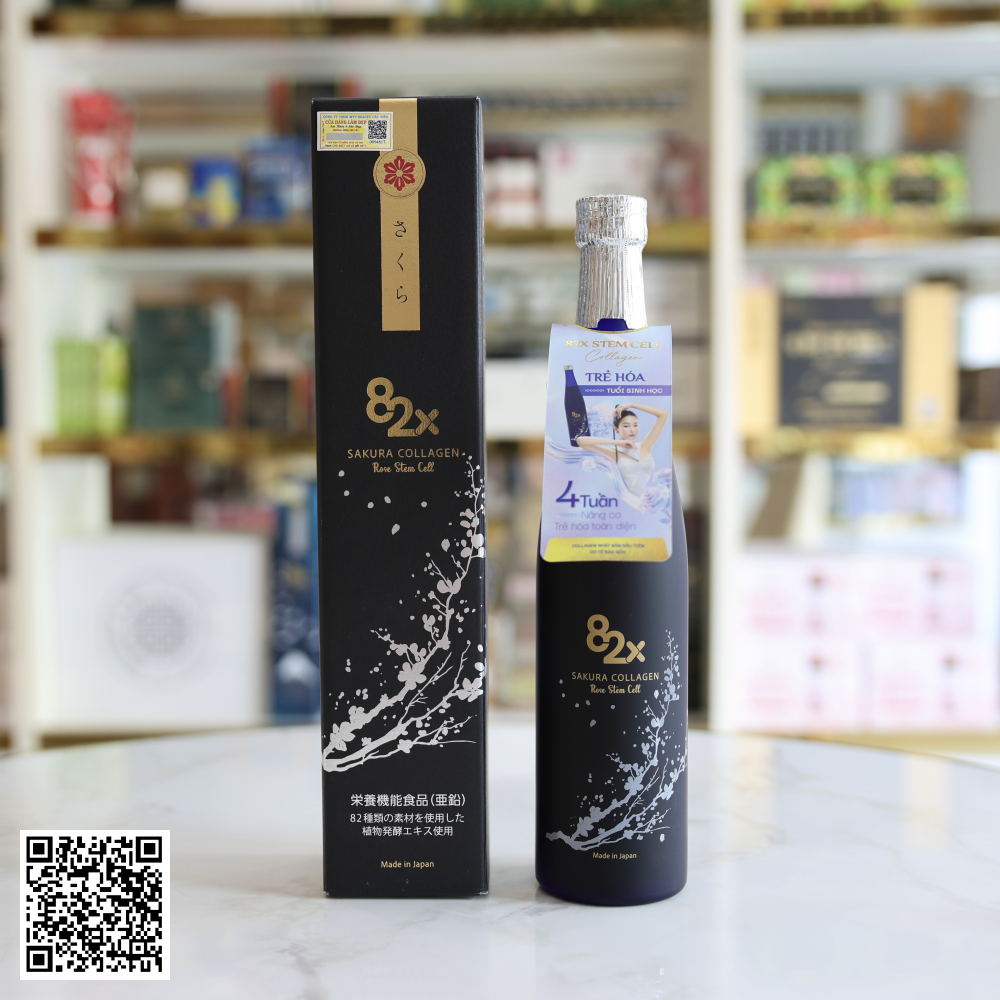 Nước Uống 82x Sakura Collagen Rose Stem Cell Từ Nhật Bản 500ml