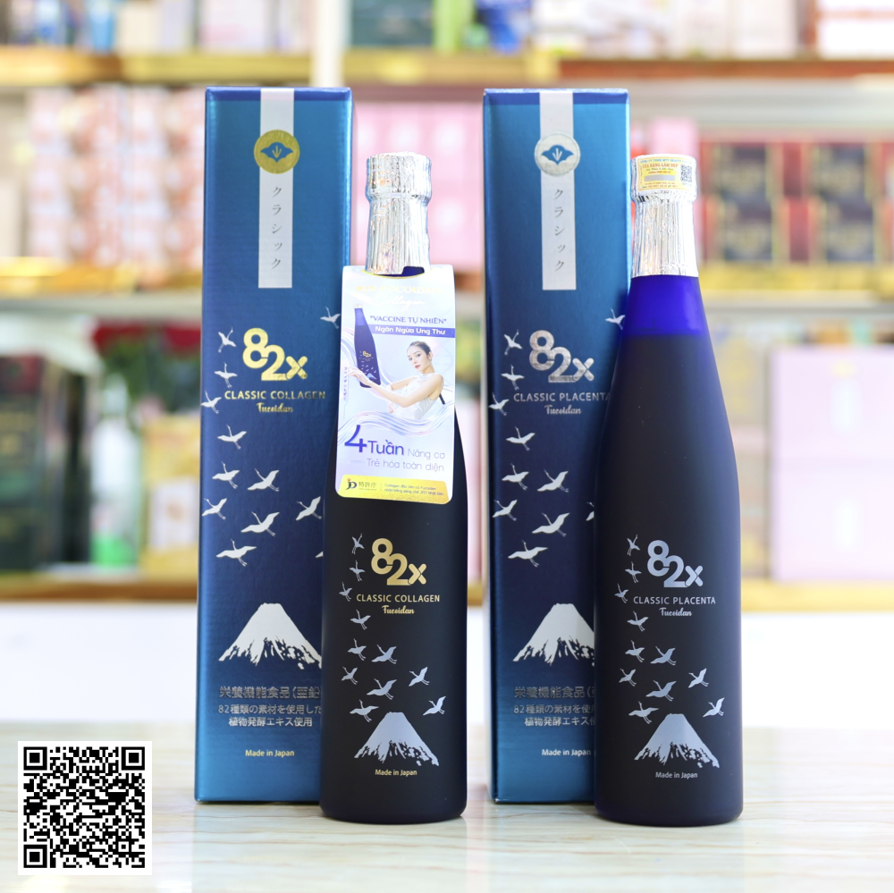 Mẫu Mới Combo 2 Chai 82x Classic Collagen & Placenta Fucoidan Từ Nhật Bản