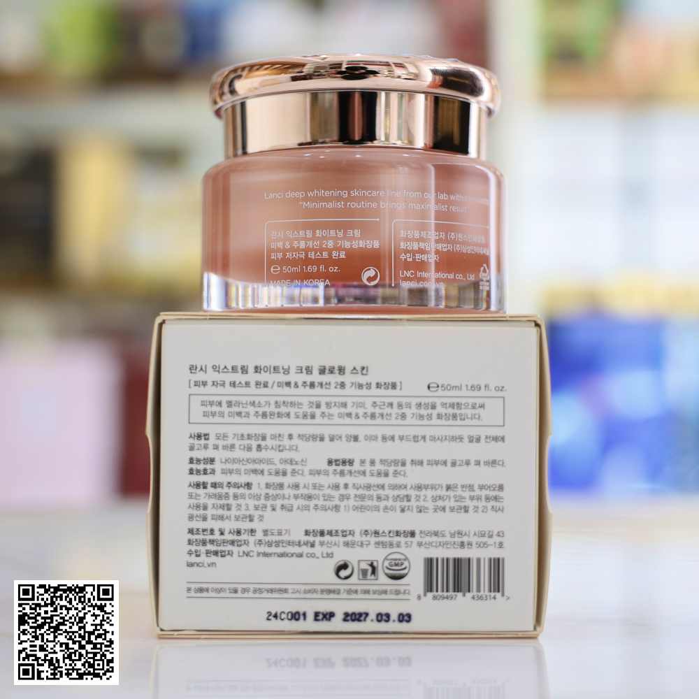 Kem Dưỡng Trắng Da Lanci Extreme Whitening Cream 3D Brighty Từ Hàn Quốc 50ml