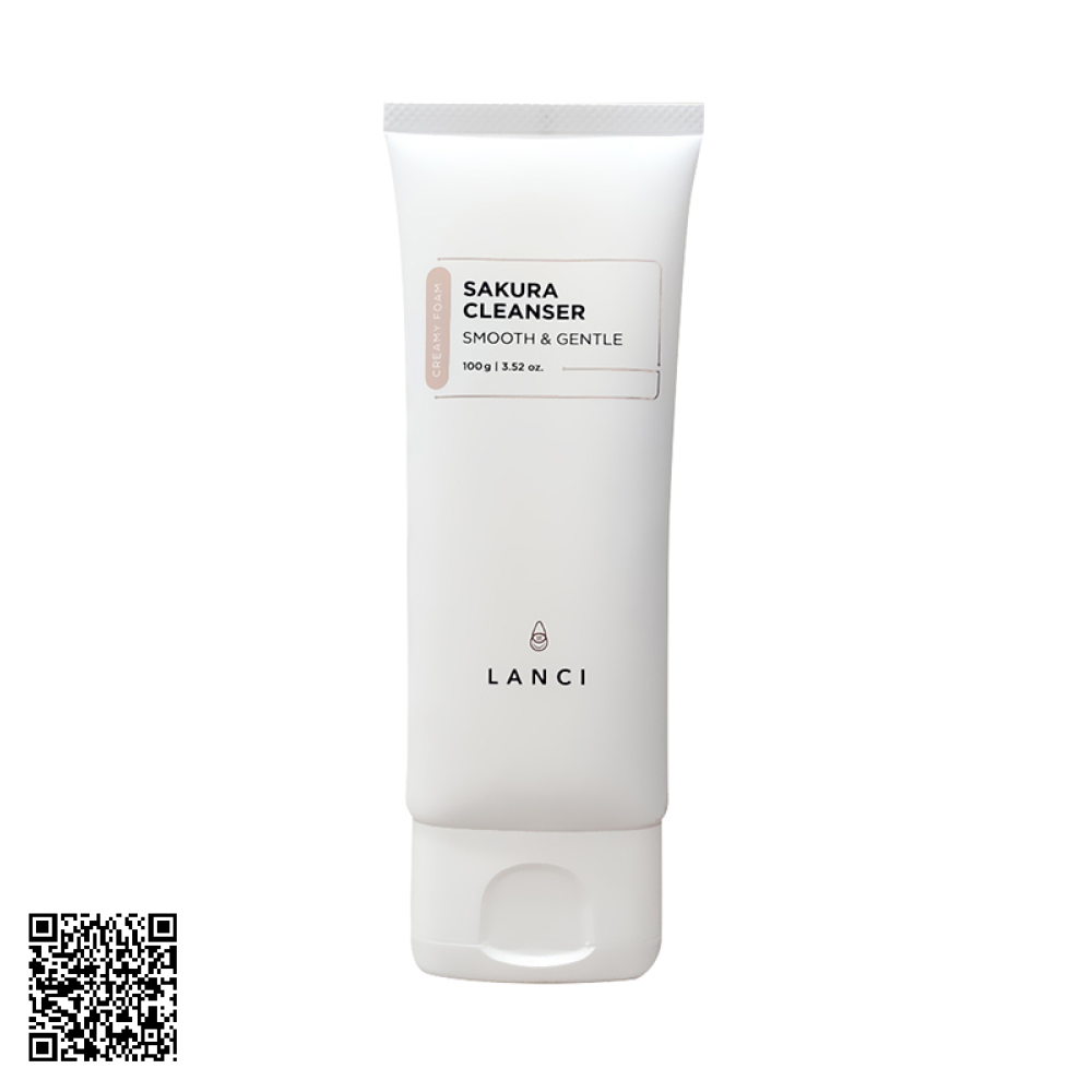 Sữa Rửa Mặt Dịu Nhẹ Lanci Sakura Cleanser Smooth & Gentle Từ Hàn Quốc 100g