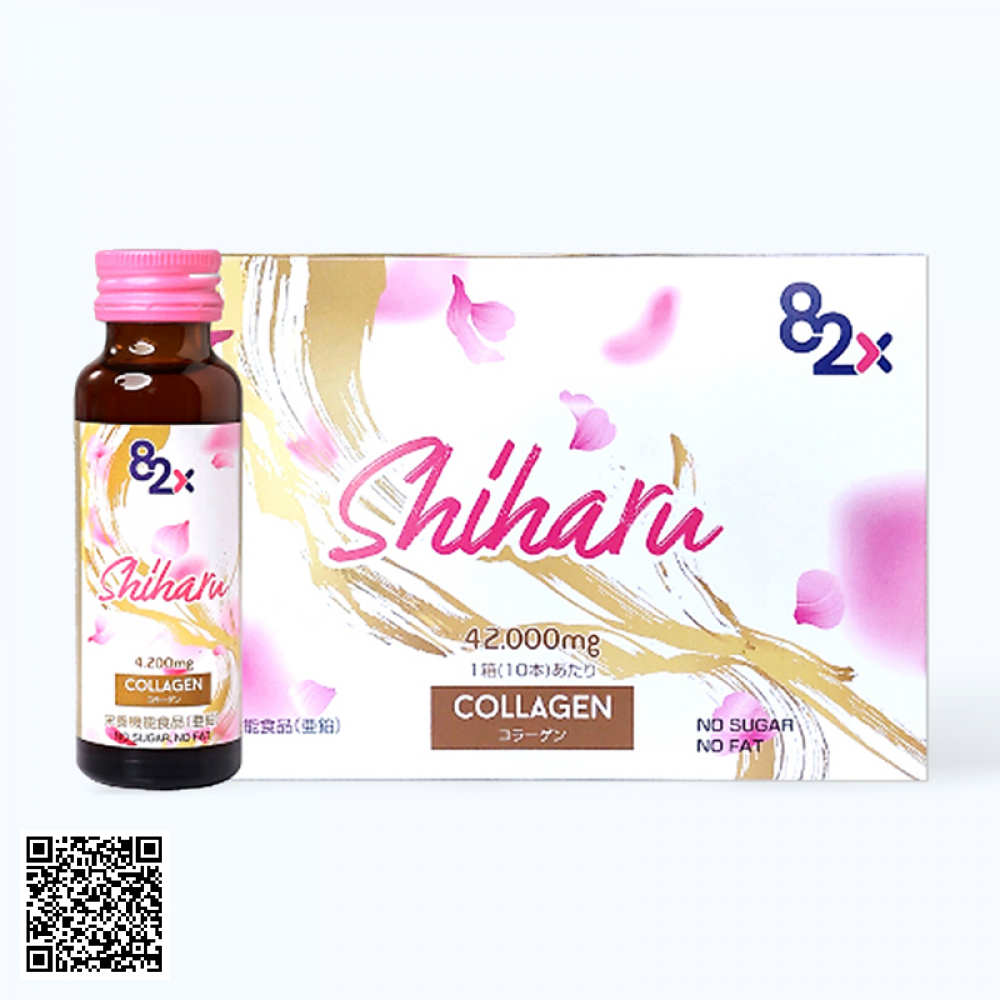 Nước Uống 82X Shiharu Collagen Từ Nhật Bản Hộp 10 Lon