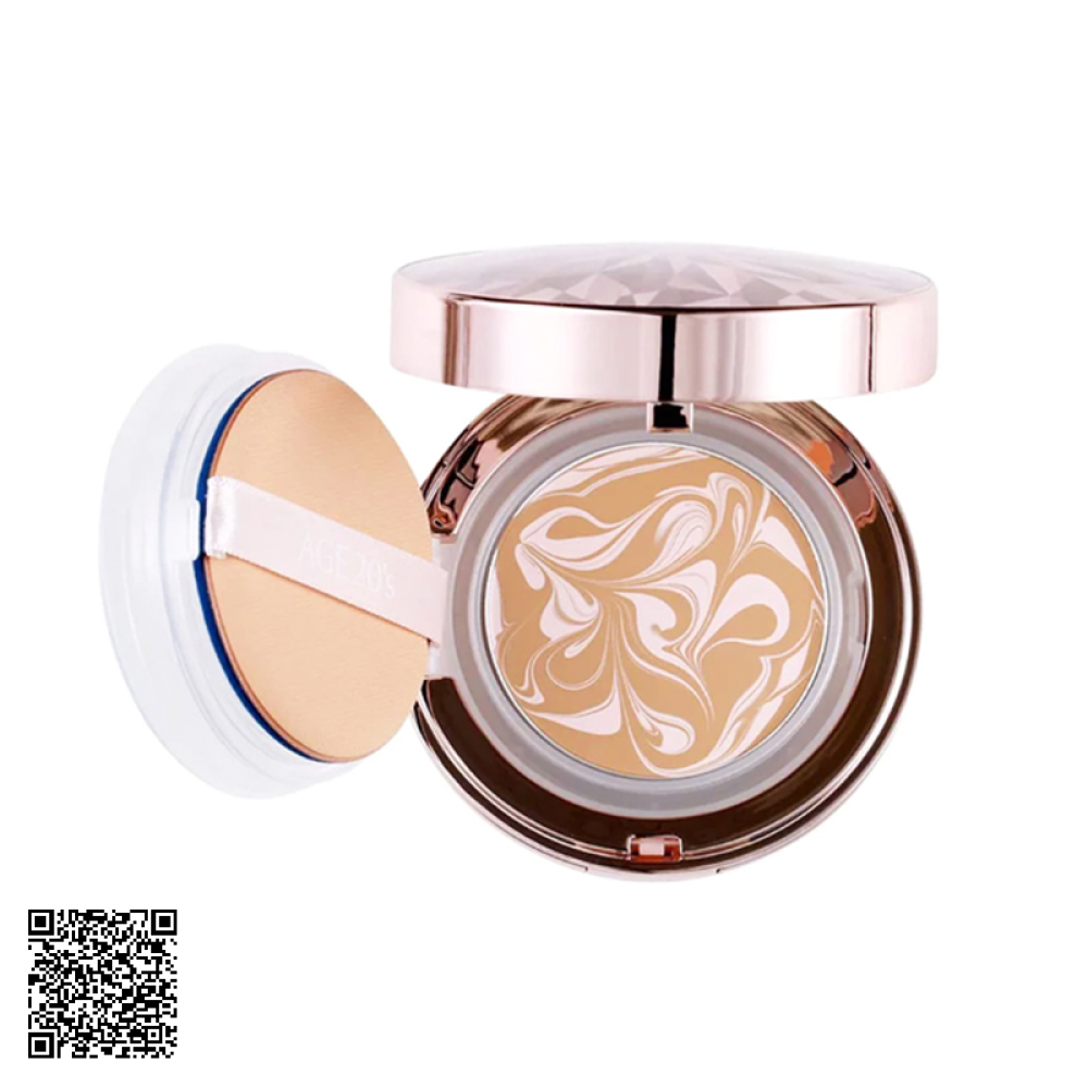 Phấn Nền Lạnh Kim Cương AGE 20s Essence Cover Pact Original Pink #21 Light Beige