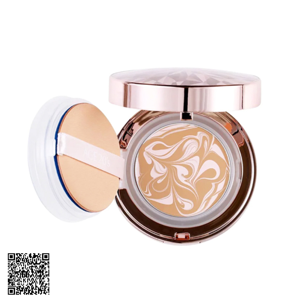 Phấn Nền Lạnh Kim Cương AGE 20s Essence Cover Pact Original Pink #23 Medium Beige