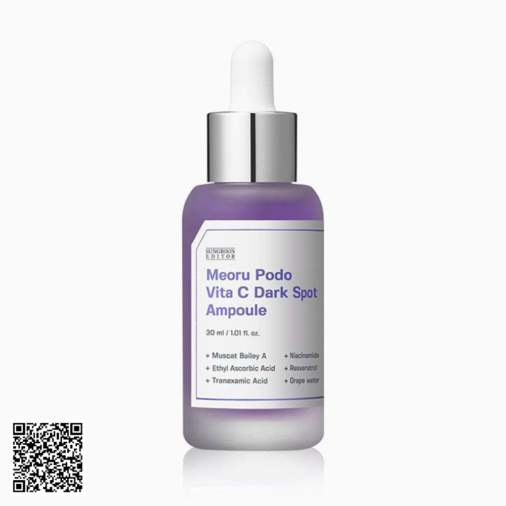 Serum Nho Tím Giảm Thâm Sạm SungBoon Editor Meoru Podo Vita C Dark Spot Ampoule 30ml