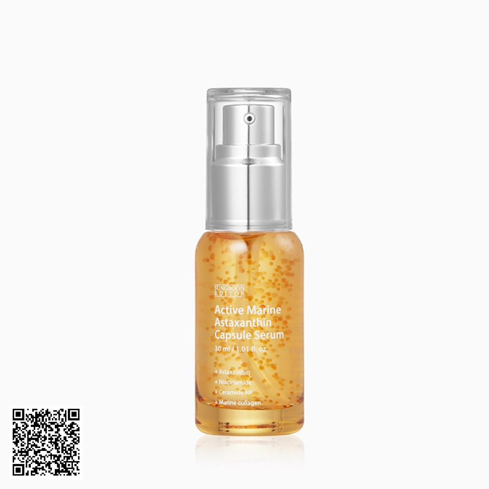Serum Dưỡng Trắng Trẻ Hoá Da SungBoon Editor Active Marine Astaxanthin Capsule Serum 30ml