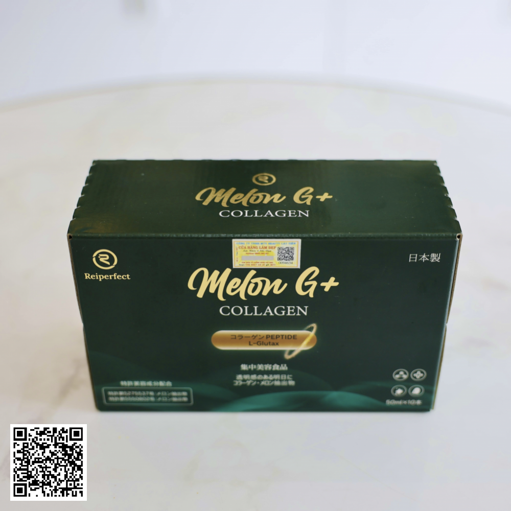 Nước Uống Trắng Da Collagen Melon G+ Reiperfect Nhật Bản Hộp 10 Chai * 50ml