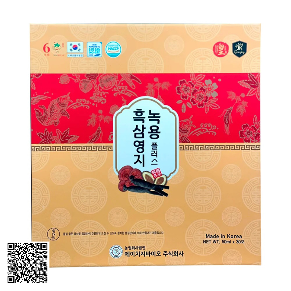 Nước Hắc Sâm Linh Chi Nhung Hươu Ginseng King Korean Black Ginseng Reishi Mushroom Deer Antlers