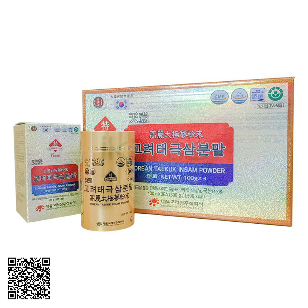 Bột Thiên Sâm Thái Cực Daedong Korean Taekuk Insam Powder Từ Hàn Quốc 3 Lọ 