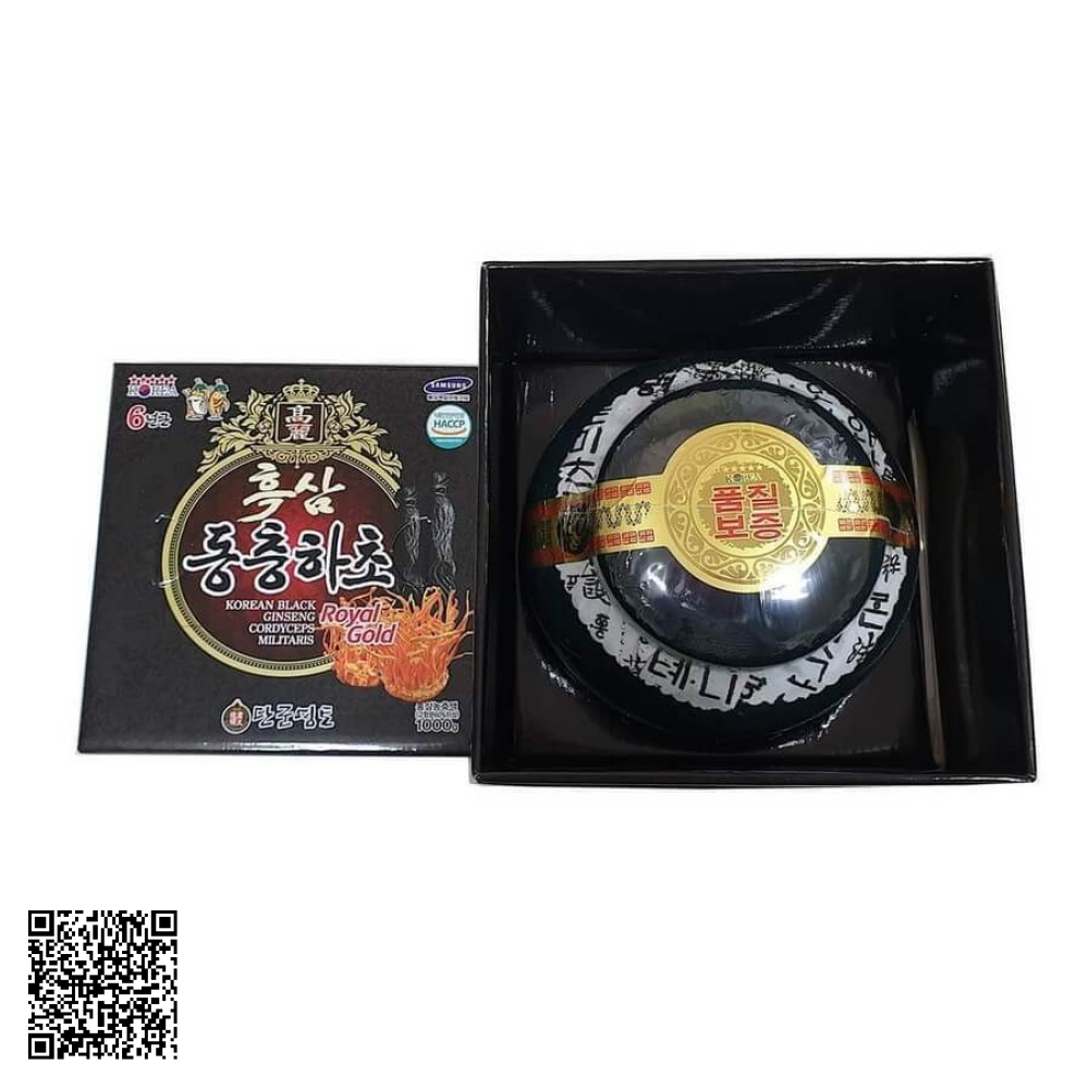 Cao Hắc Sâm Đông Trùng Kanghwa Black Red Ginseng Cordyceps Militaris Royal Gold 1000g