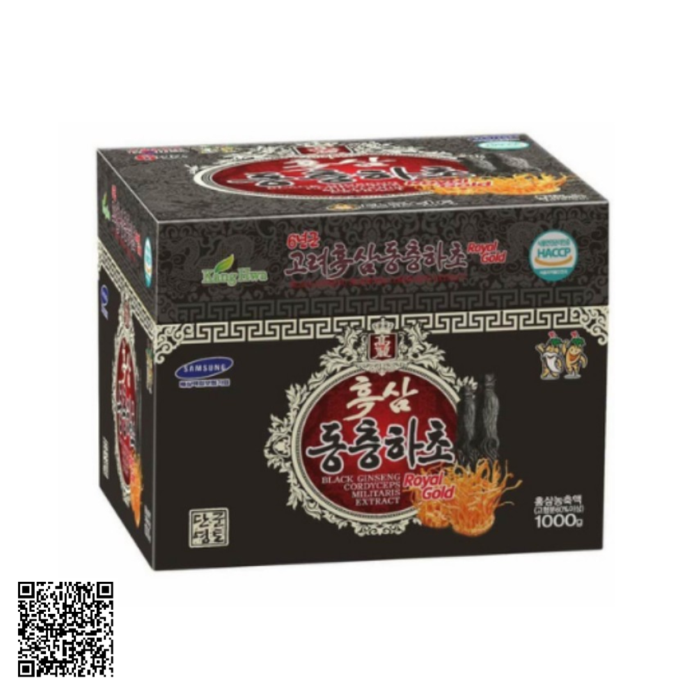 Cao Hắc Sâm Đông Trùng Kanghwa Black Red Ginseng Cordyceps Militaris Royal Gold 1000g