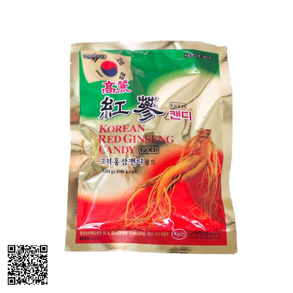 Kẹo Hồng Sâm Cao Cấp KGS Korean Red Ginseng Candy Từ Hàn Quốc 100gr