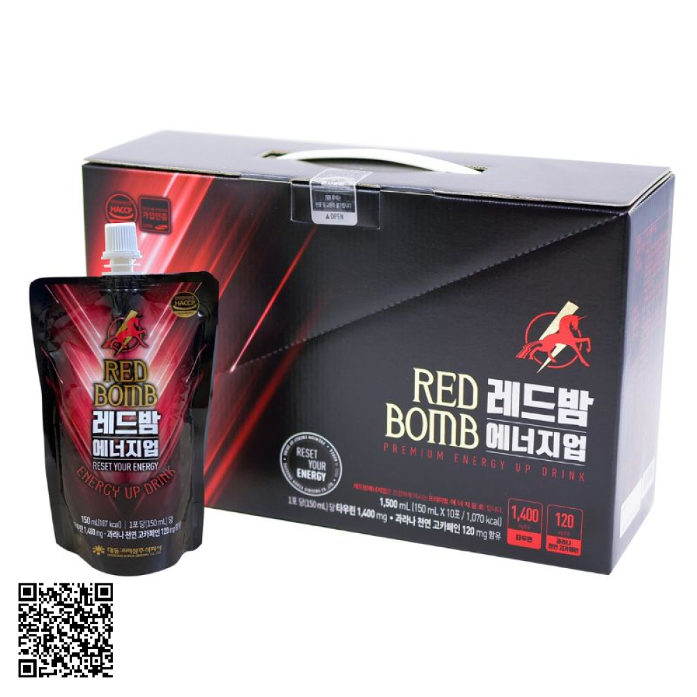 Nước Hồng Sâm Tăng Lực Daedong Red Bomb Từ Hàn Quốc 10 Gói