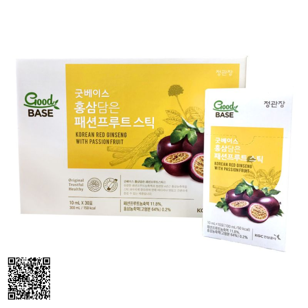 Nước Hồng Sâm Chanh Dây KGC Goodbase Korean Red Ginseng With Passion Fruit 30 Gói