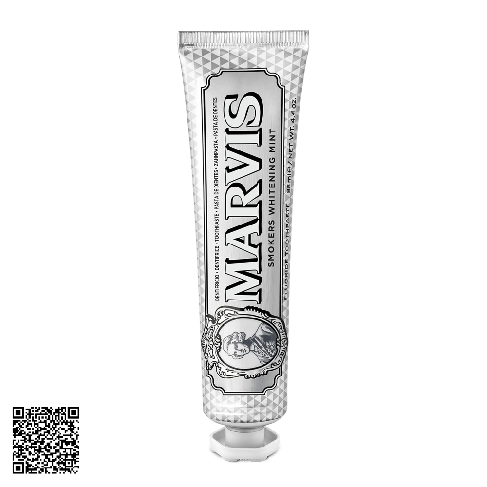 Kem Đánh Răng Marvis Smokers Whitening Mint Toothpaste Màu Bạc Cho Người Hút Thuốc 85ml