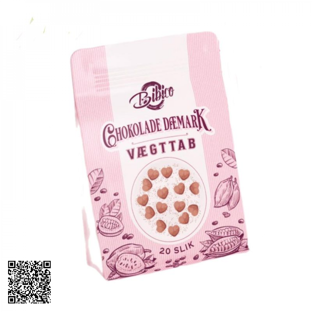 Kẹo Socola Giảm Cân Bibico Chokolade Daemark Vaegttab Bản Mới Màu Hồng 20 Viên