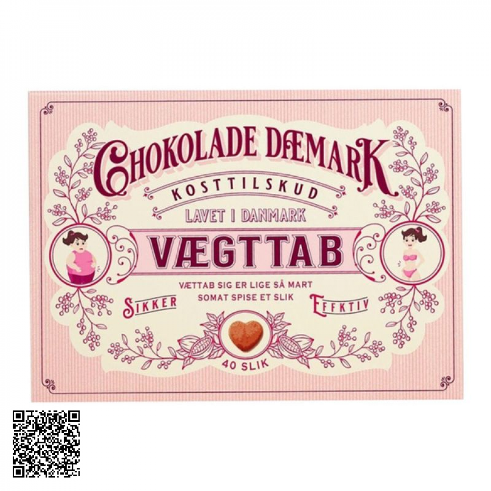 Kẹo Socola Giảm Cân Bibico Chokolade Daemark Vaegttab Bản Mới Màu Hồng 40 Viên