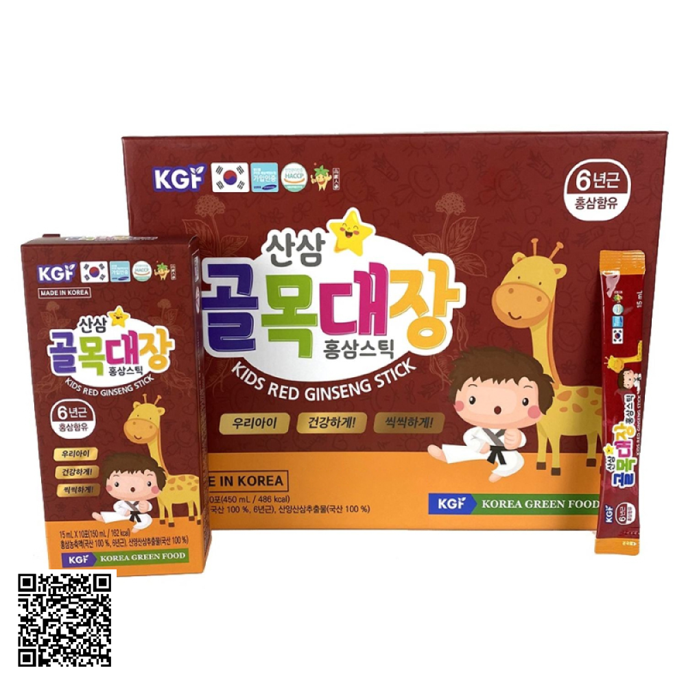 Nước Hồng Sâm Baby KGF Kids Red Ginseng Stick Từ Hàn Quốc 30 Gói