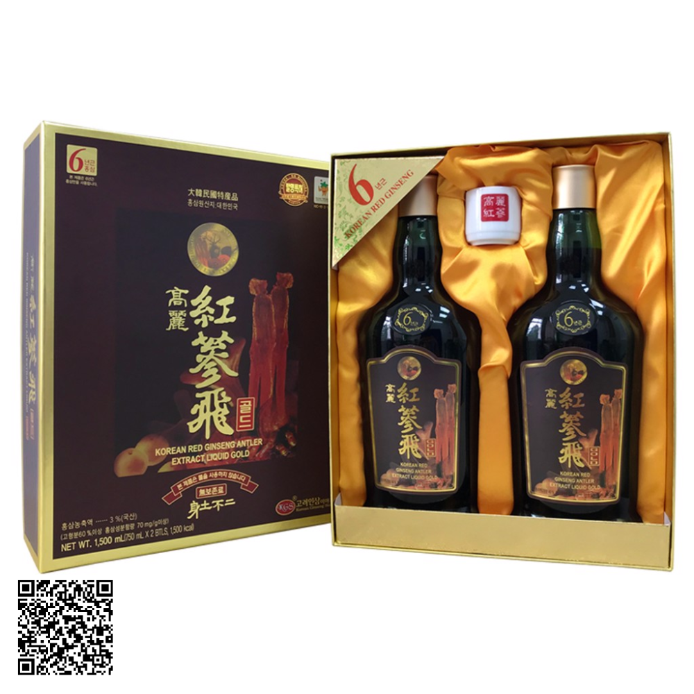 Nước Hồng Sâm Nhung Hươu KGS Korean Red Ginseng Antler Extract Liquid Gold 750ml
